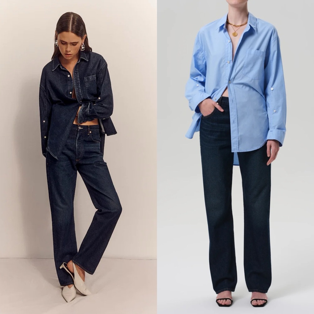 Citizens Of Humanity Dark Blue Straight Leg Jeans